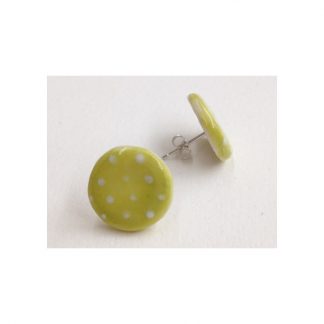 Dotty Lime Green & White Spot Earrings