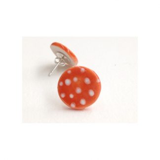 Dotty Orange & White Spot Earrings