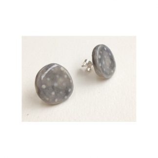 Dotty Smokey Grey & White Spot Earrings