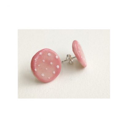 Dotty Pink & White Spot Earrings
