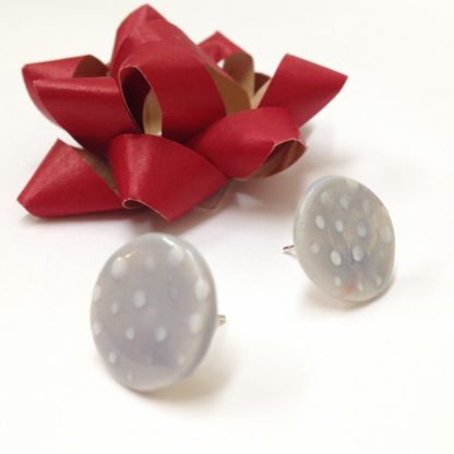 Dotty Light Grey & White Spot Earrings