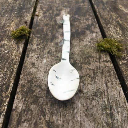Handmade porcelain spoon - birch