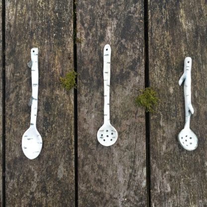 Handmade porcelain spoon - birch