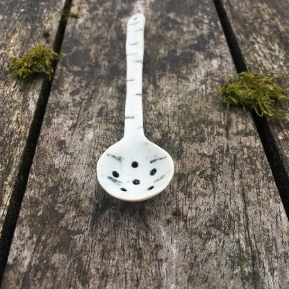 Handmade porcelain spoon - birch