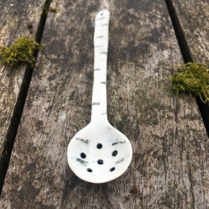 Handmade porcelain spoon - birch