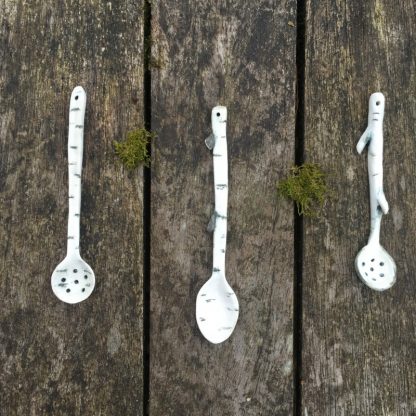 Handmade porcelain spoon - birch