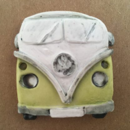 Bright Green Porcelain Campervan Brooch