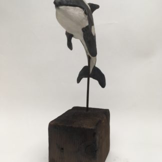 Oliver the Oystercatcher ceramic sea bird sculpture.